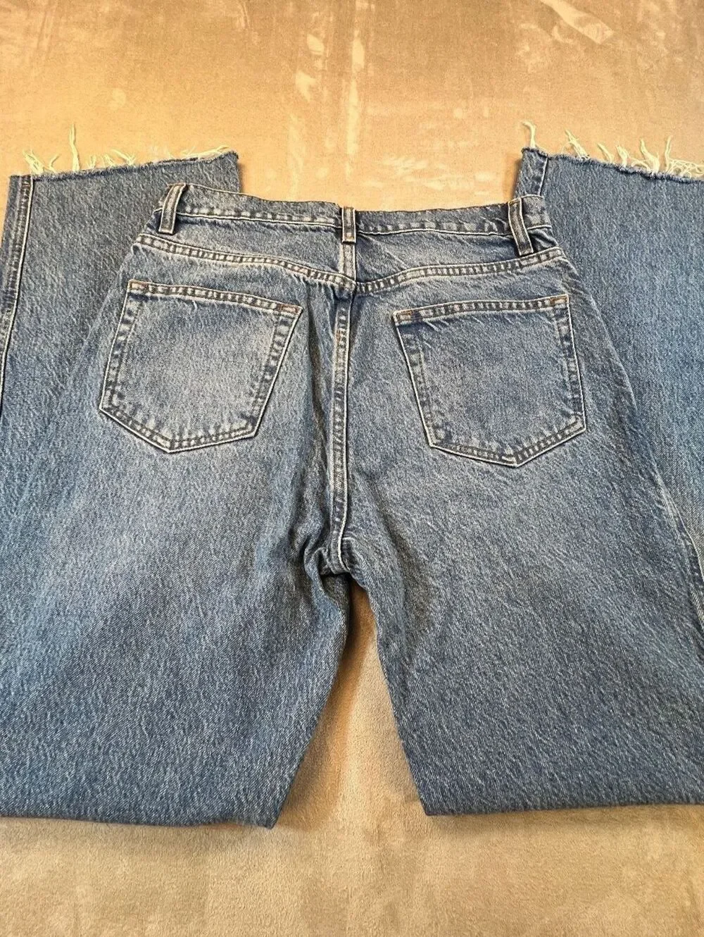 Reformation Val 90s Jeans 27 Colorado Mid Rise Straight Leg Raw Hem Tencel